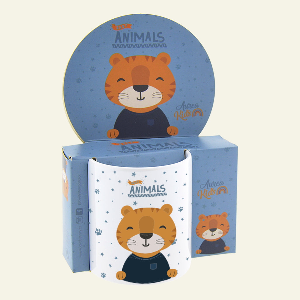 Taza Infantil Cerámica 330ml - 3D Animals